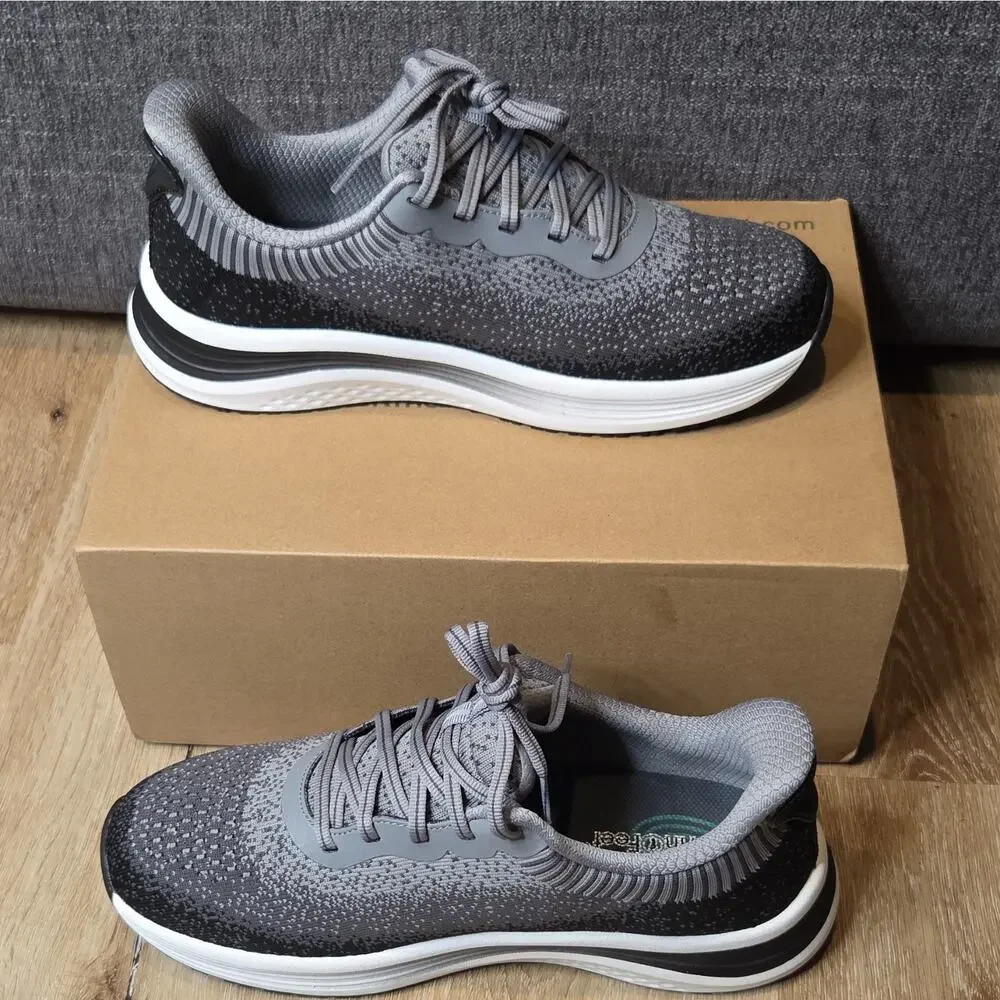 OrthoFeet Nira Black/Gray Women's Low Top Hands-Free Athletic Sneakers 9.5W NIB